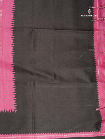 Semi Tussar Saree - Orange Colour Body With Contrast Pink Border