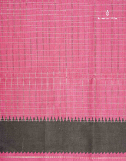 Semi Tussar Saree - Orange Colour Body With Contrast Pink Border
