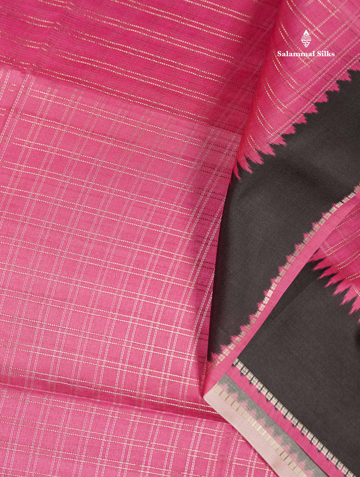 Semi Tussar Saree - Orange Colour Body With Contrast Pink Border
