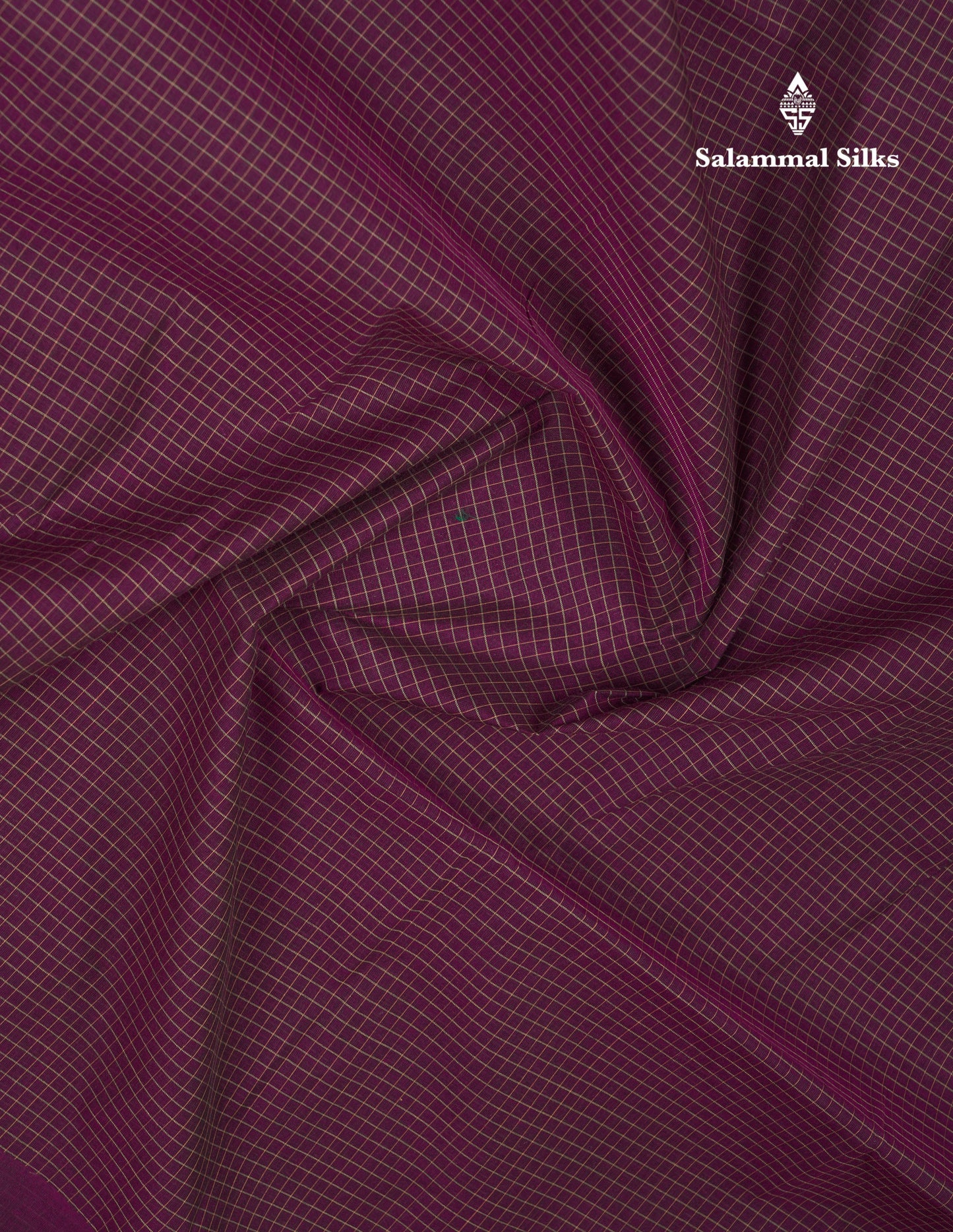 Beautiful Cream Sandal Small Checks Pure Cotton Saree With Contrast Brown Traditional Rettapet & Temple Border