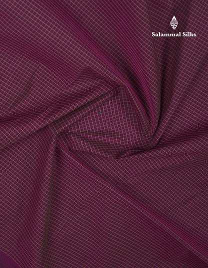 Beautiful Cream Sandal Small Checks Pure Cotton Saree With Contrast Brown Traditional Rettapet & Temple Border