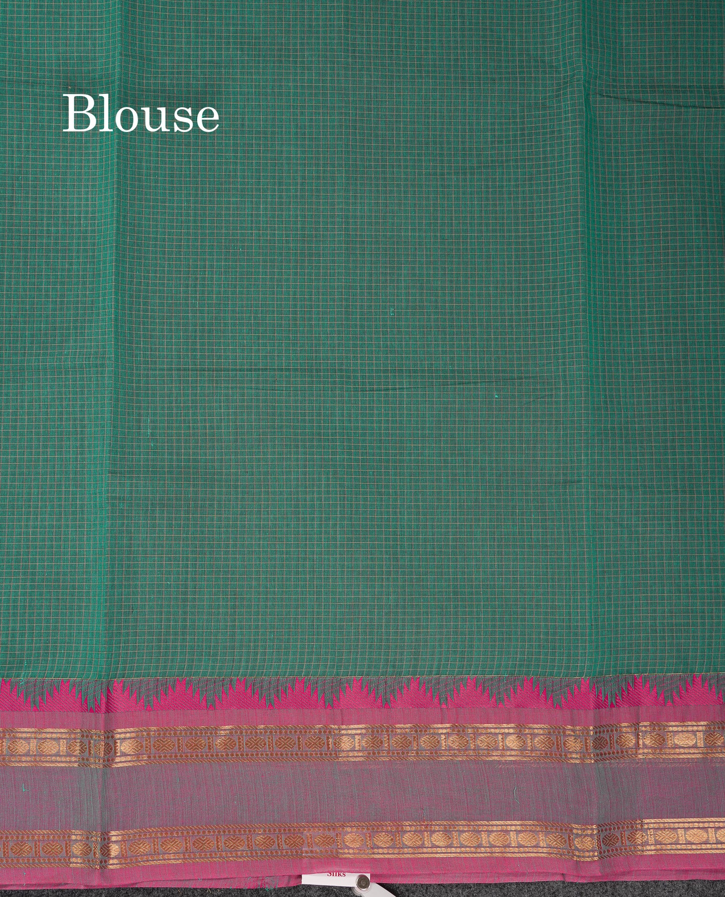 Beautiful Cream Sandal Small Checks Pure Cotton Saree With Contrast Brown Traditional Rettapet & Temple Border