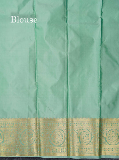 Beautiful Peach Semi Silk Saree With Traditional Evening Morning Border
