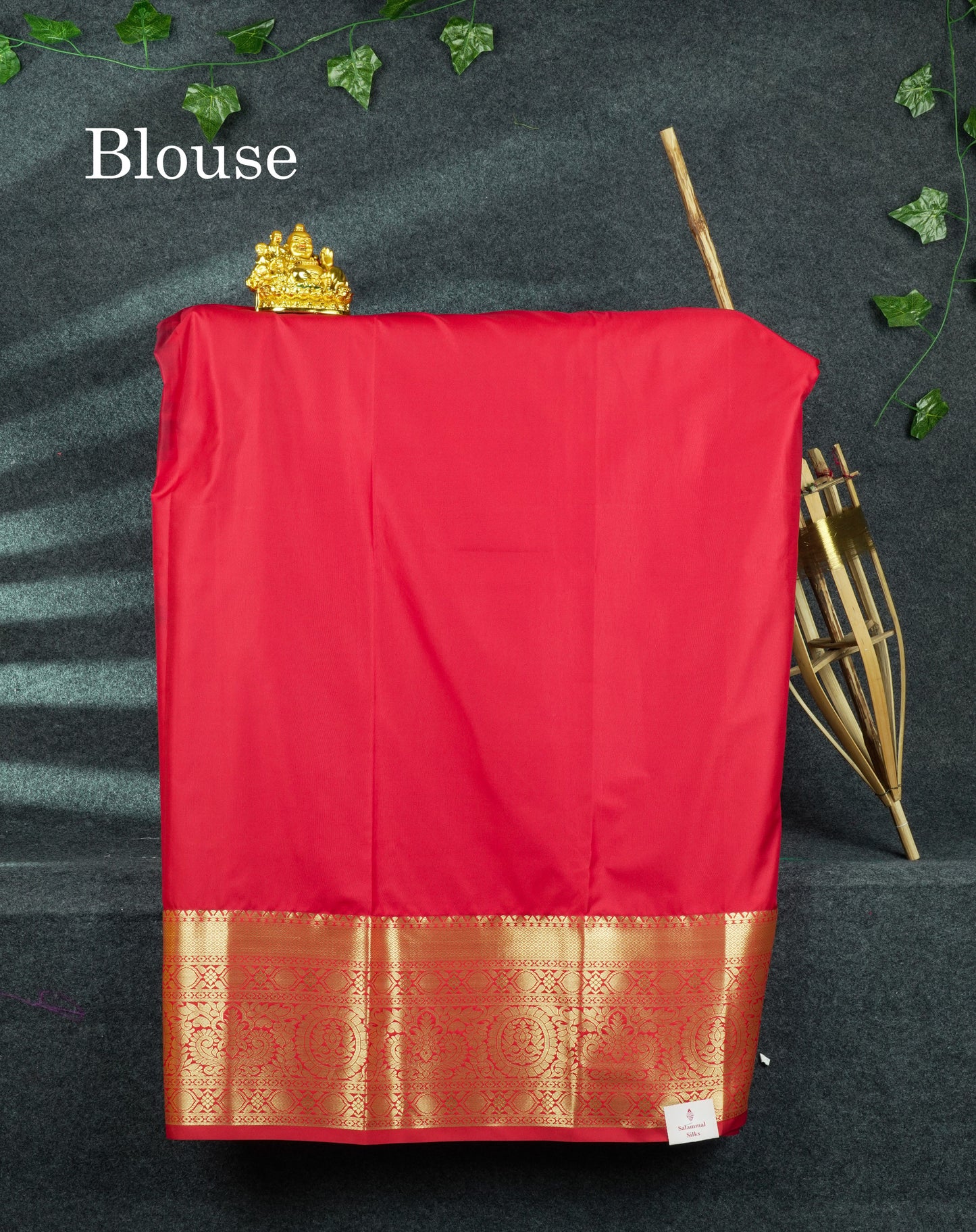 Semi Silk Pattu Pavadai (Violet) With Red Blouse 44"