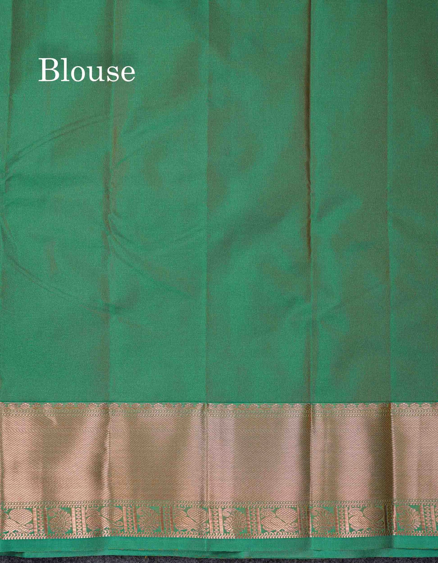 Beautiful Cream Sandal Zari Butta Semi Silk Saree With Contrast Sapphire Green Traditional Border