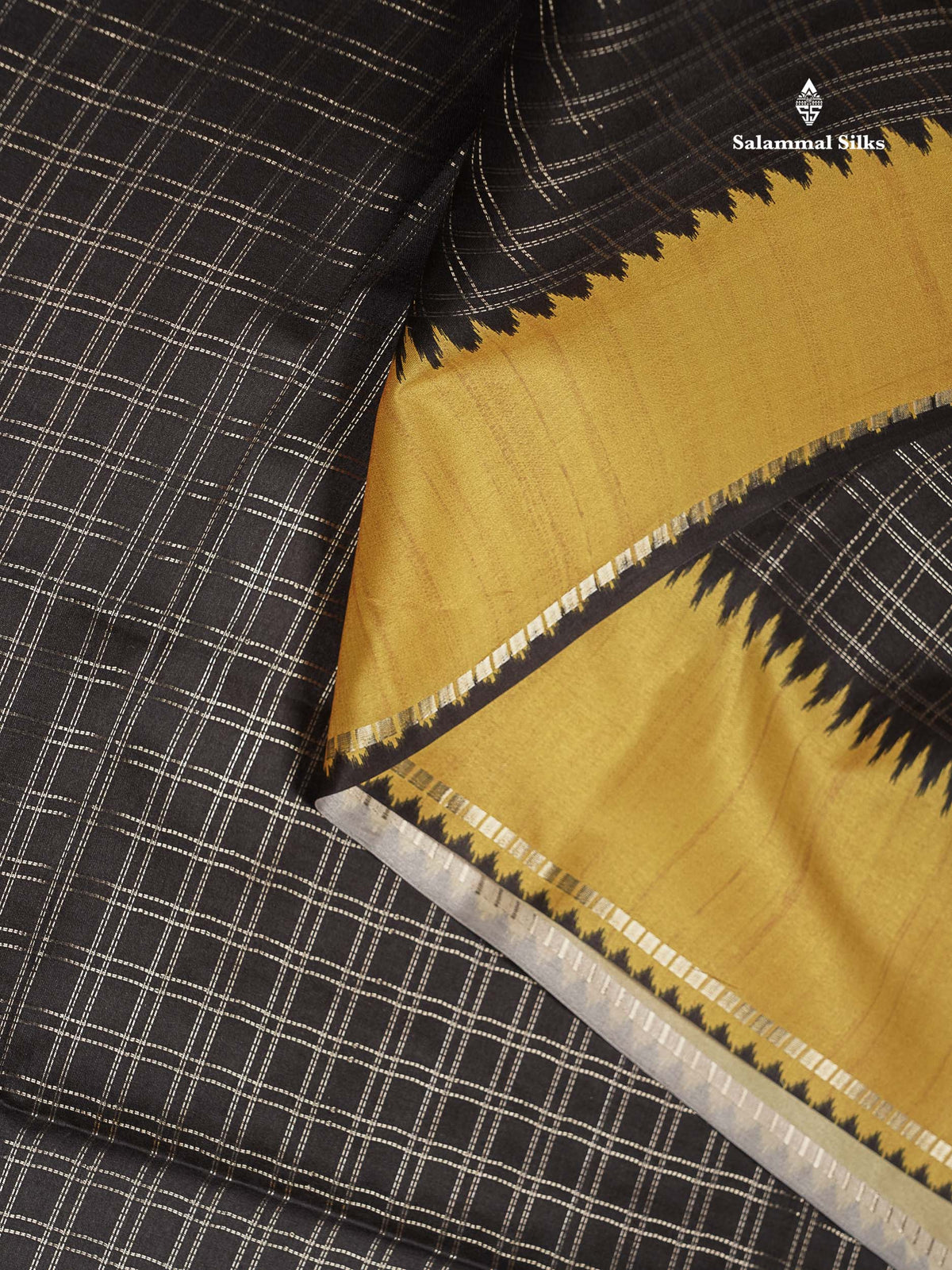 Semi Tussar Saree - Yellow Colour Body With Contrast Maroon Border