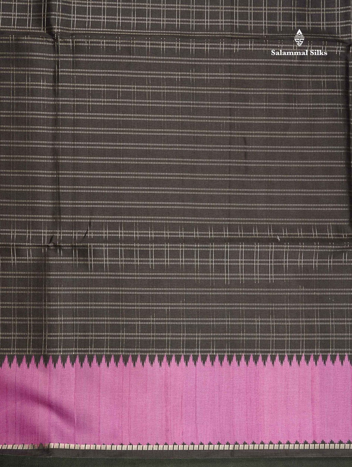 Semi Tussar Saree - Black Colour Body With Contrast Lavender Border