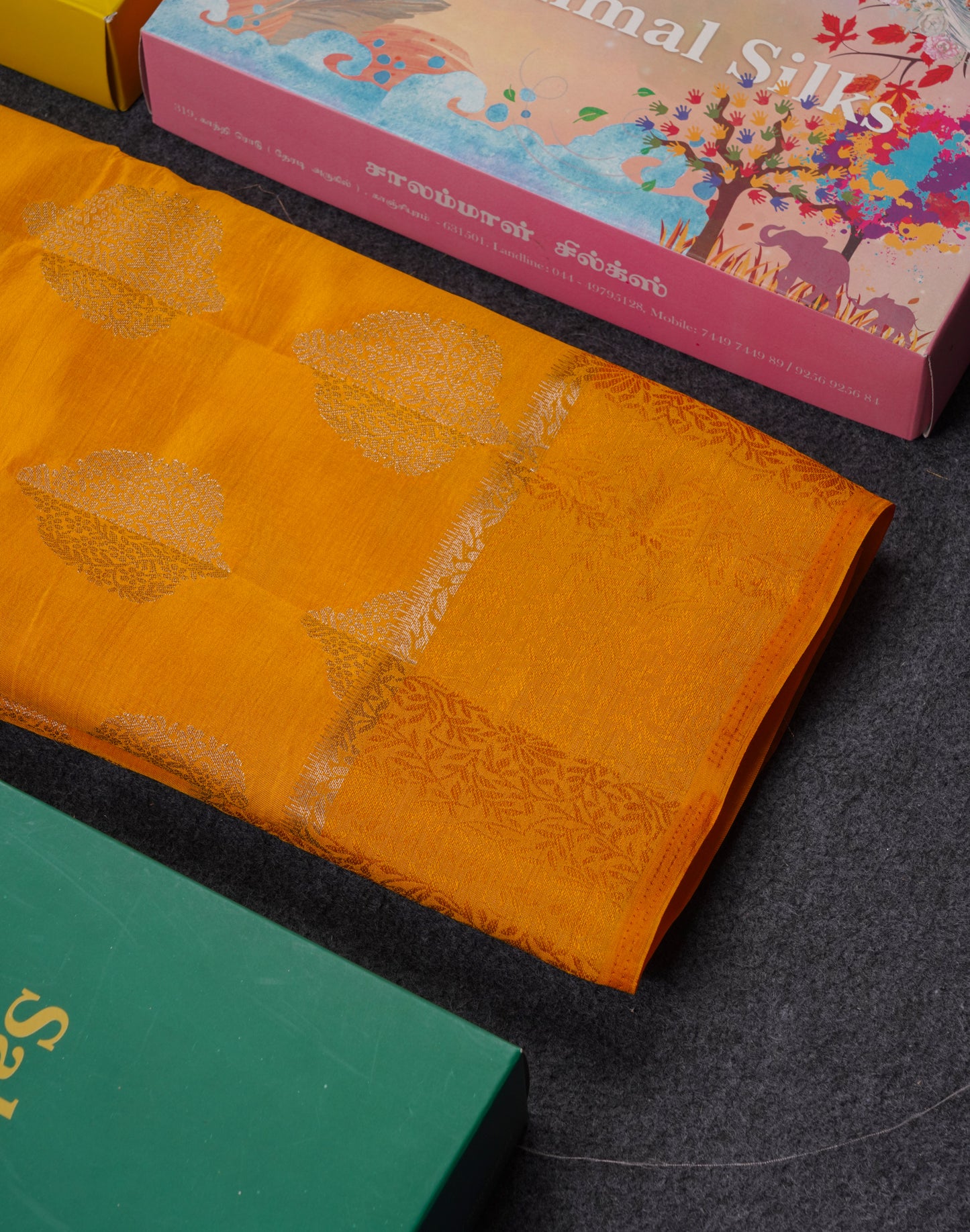 Beautiful Parrot Green Semi Tussar Saree With Fancy Border