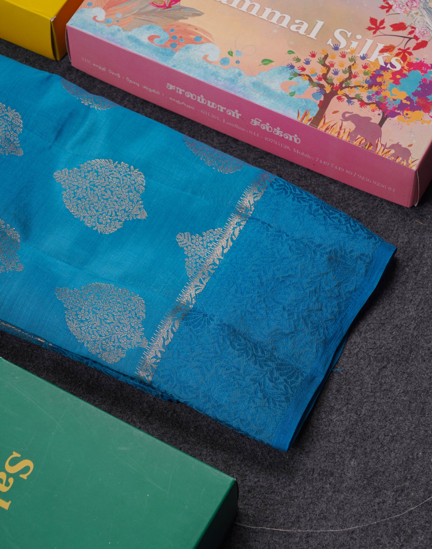 Beautiful Parrot Green Semi Tussar Saree With Fancy Border