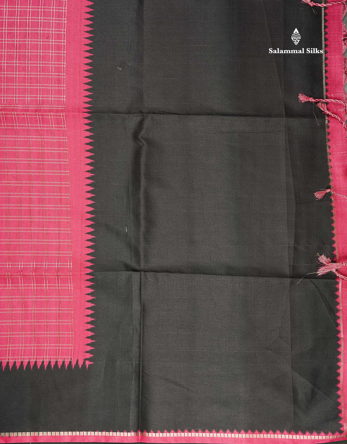 Semi Tussar Saree - Yellow Colour Body With Contrast Maroon Border