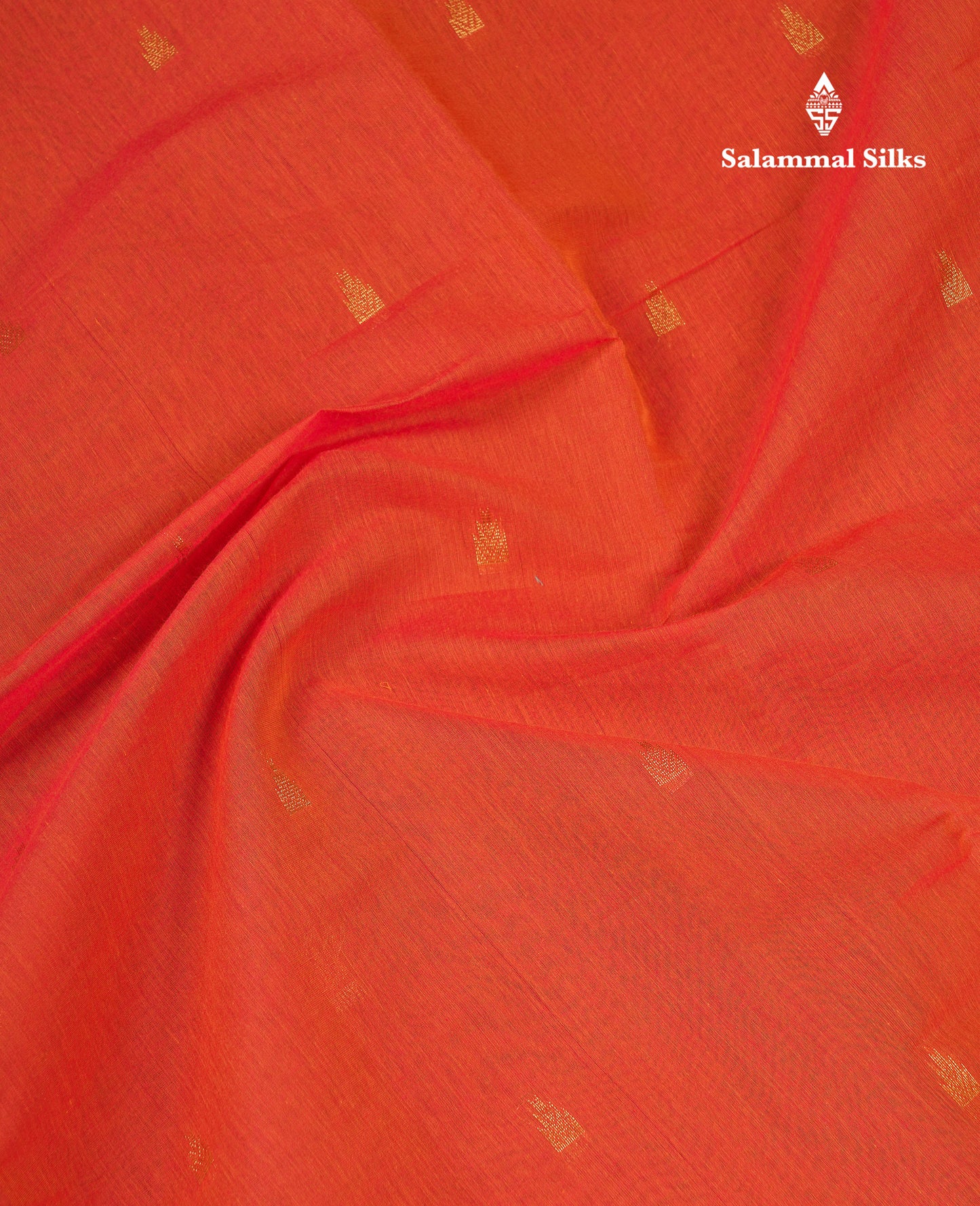 Beautiful Orange Pure Cotton Saree With Contrast Parrot Green Traditional Border