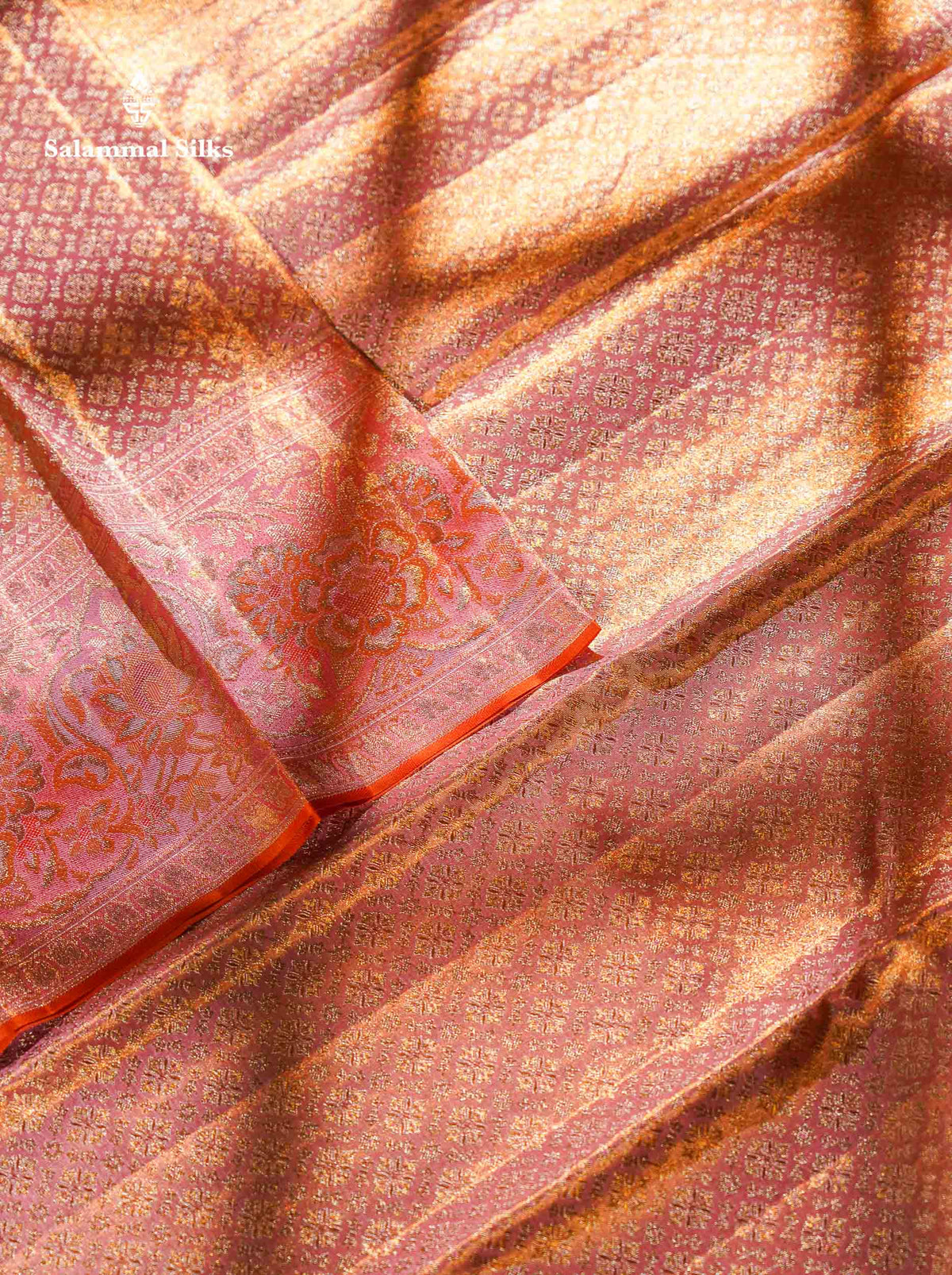 Beautiful Baby Pink Tissue Bridal Pure Kanjivaram Silk Saree With Contrast Light Pink Fancy Border