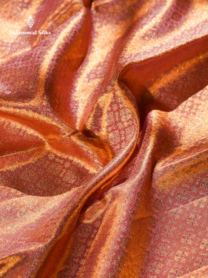 Beautiful Baby Pink Tissue Bridal Pure Kanjivaram Silk Saree With Contrast Light Pink Fancy Border