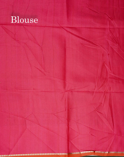 Semi Tussar Saree - Orange Colour Body With Contrast Pink Border