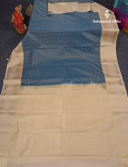 Beautiful Olive Mustard Yellow Semi Silk Saree With Contrast Dark Violet Traditional Border