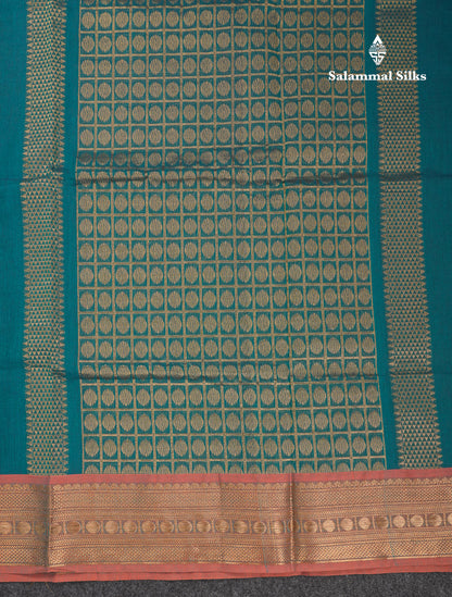 Beautiful Dual Tone Maroon Pure Cotton Saree With Contrast Orange Traditional Border