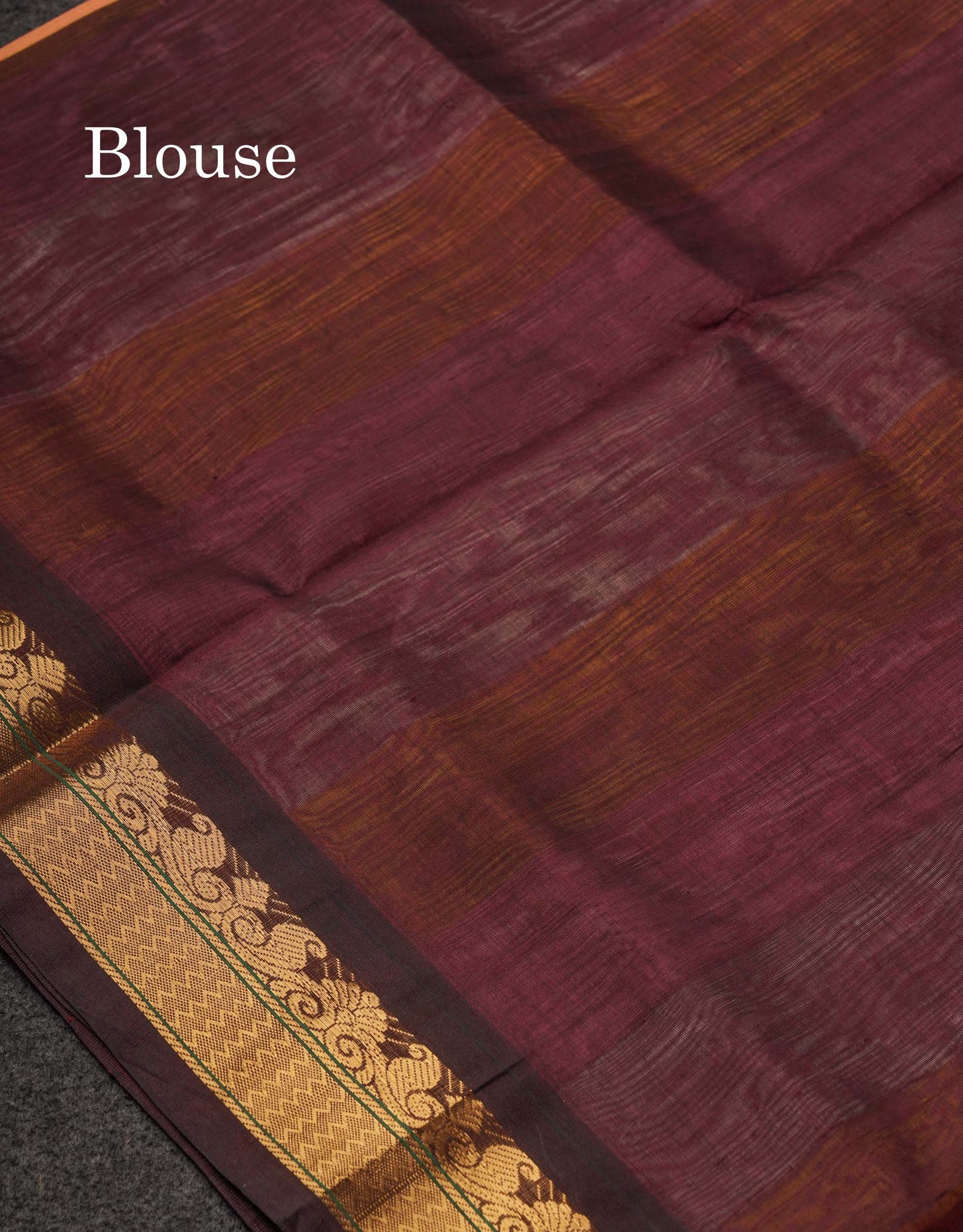 Beautiful Multicolour Pure Silk Cotton Saree With Contrast Dark Brown Traditional Border