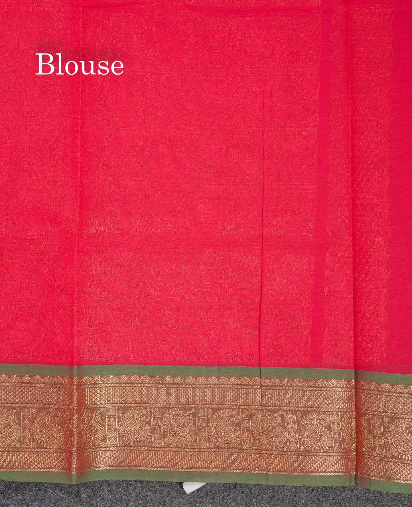 Beautiful Orange Pure Cotton Saree With Contrast Parrot Green Traditional Border