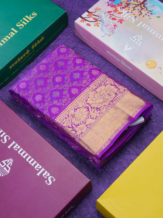 Vadamalli Beautiful Bridal Pure Kanjivaram Silk Saree With Gold Zari Border