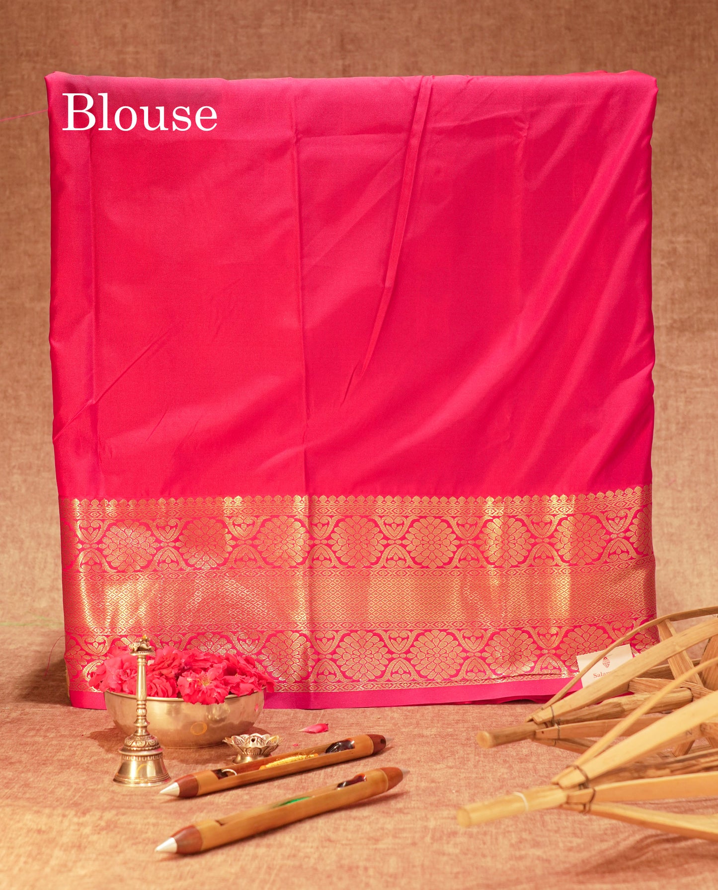 Semi Silk Pattu Pavadai ( Green ) With Pink Blouse 36"