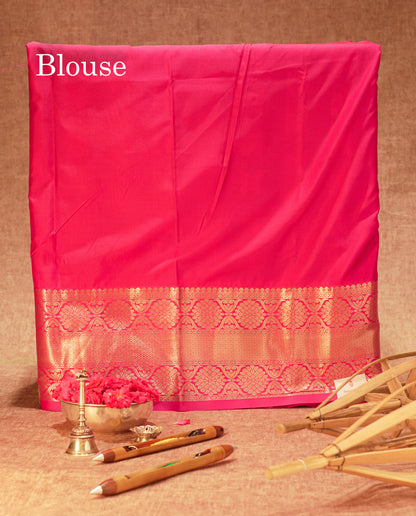Semi Silk Pattu Pavadai ( Green ) With Pink Blouse 36"