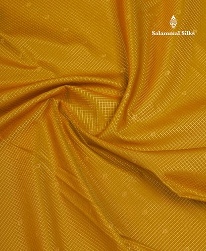 Beautiful Olive Mustard Yellow Semi Silk Saree With Contrast Dark Violet Traditional Border