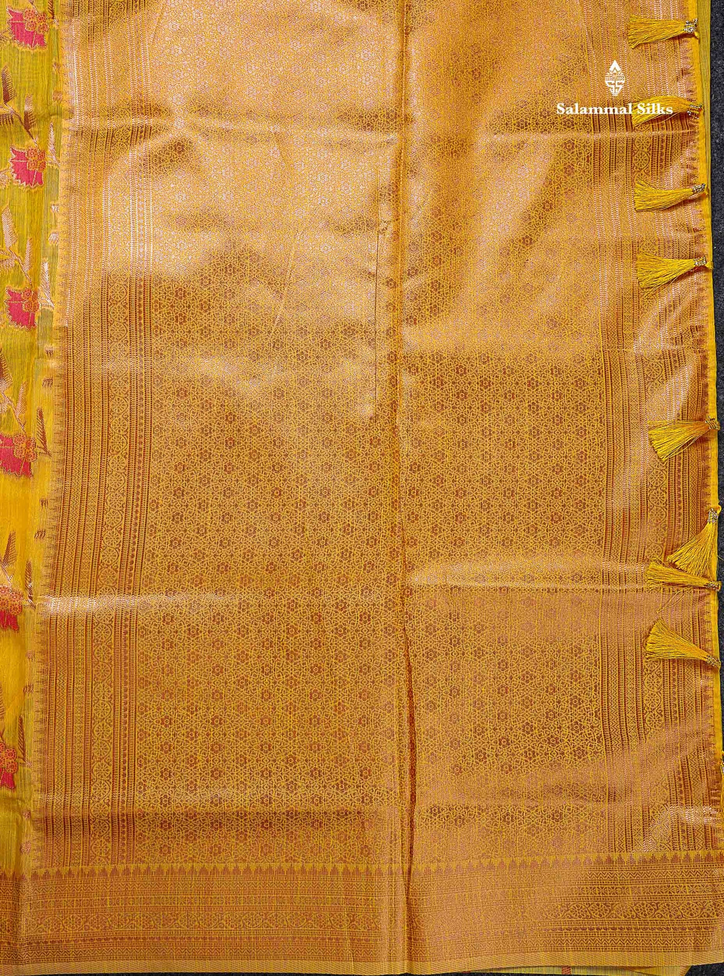 Mulberry Cotton Mix Saree - White Colour Body Menakari Work With Fancy Border