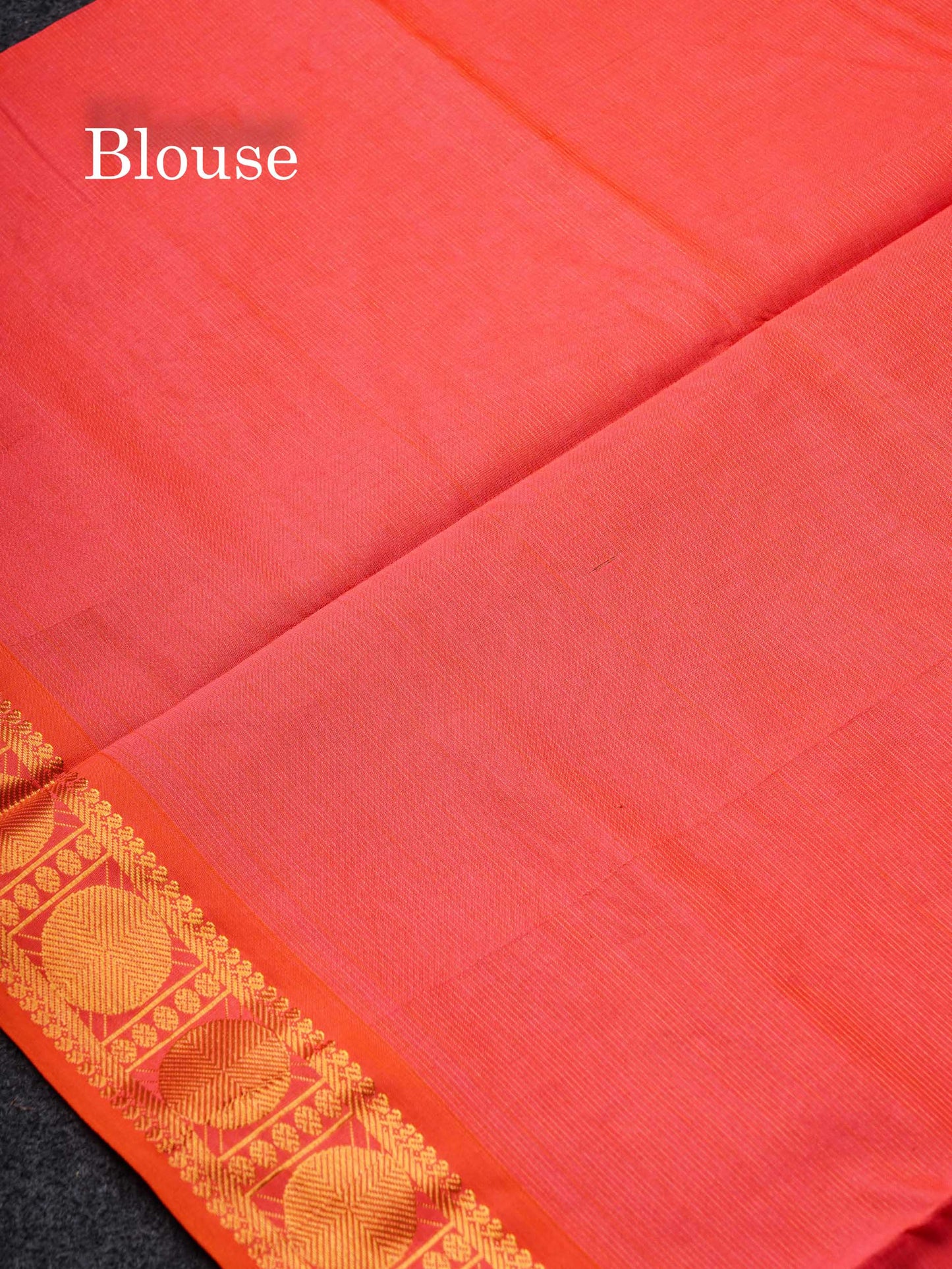 Beautiful Lavender Vaira Oosi Lines Semi Silk Cotton Saree With Contrast Orange Blouse