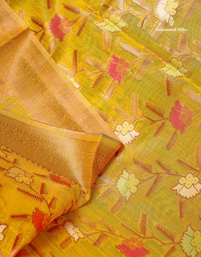 Mulberry Cotton Mix Saree - White Colour Body Menakari Work With Fancy Border
