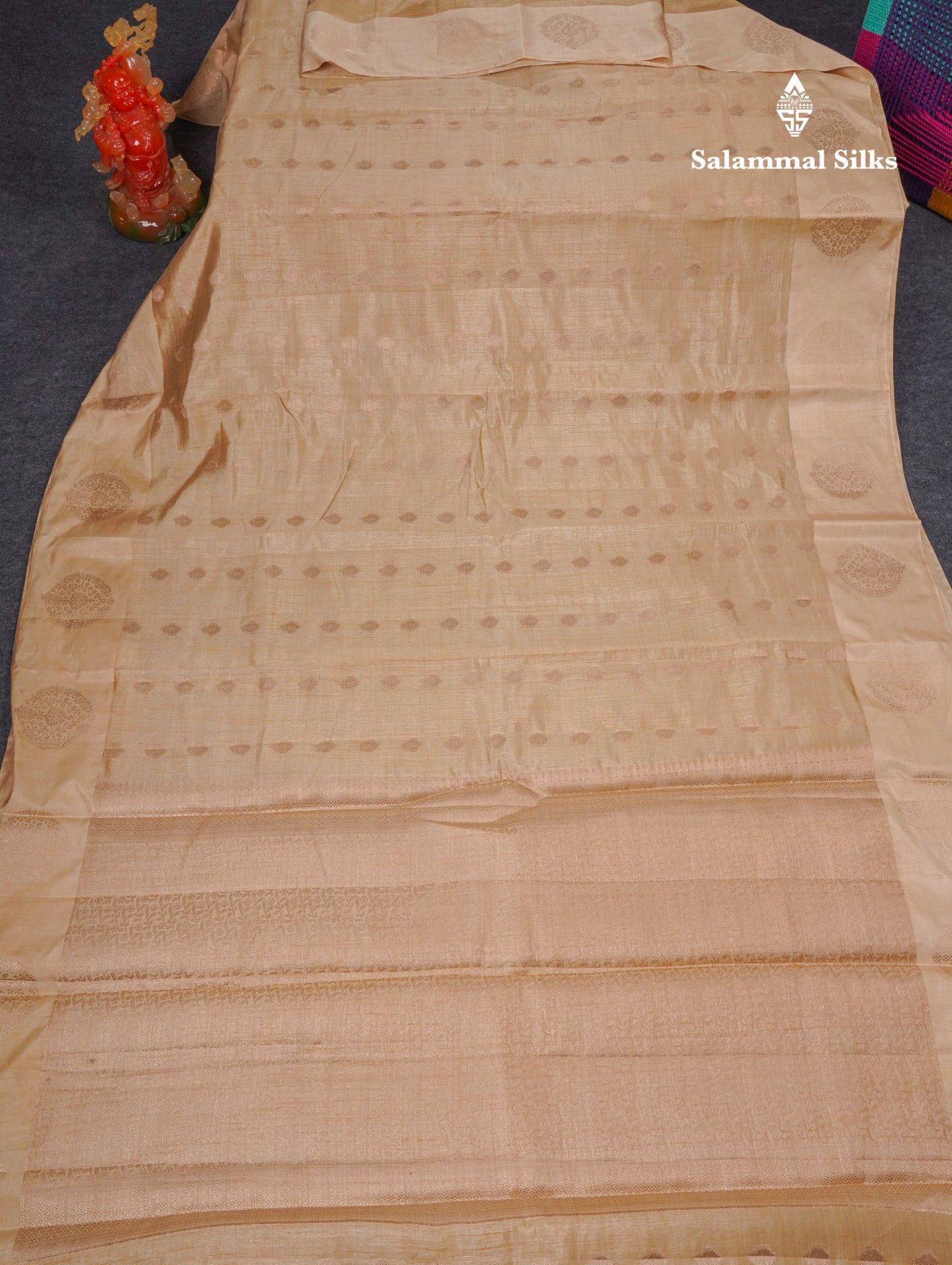 Beautiful Parrot Green Semi Tussar Saree With Fancy Border