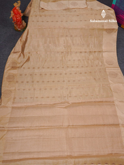 Beautiful Parrot Green Semi Tussar Saree With Fancy Border
