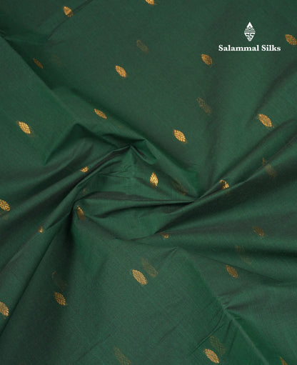 Beautiful Parrot Green Pure Cotton Saree With Contrast Pink Traditional Border