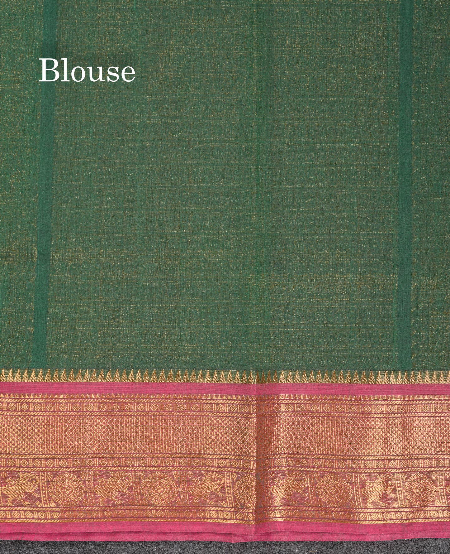 Beautiful Parrot Green Pure Cotton Saree With Contrast Pink Traditional Border