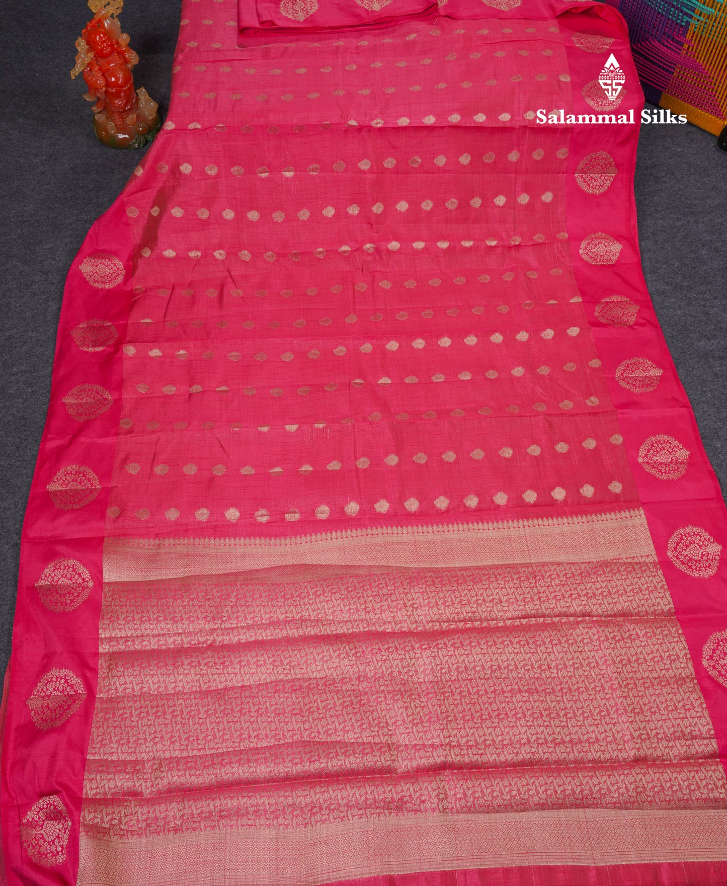 Beautiful Parrot Green Semi Tussar Saree With Fancy Border