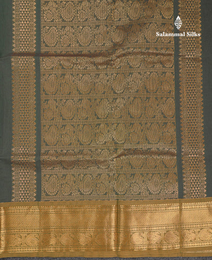 Beautiful Parrot Green Pure Cotton Saree With Contrast Pink Traditional Border