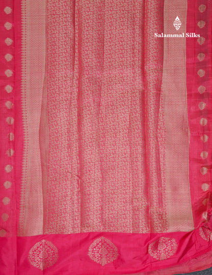 Beautiful Parrot Green Semi Tussar Saree With Fancy Border