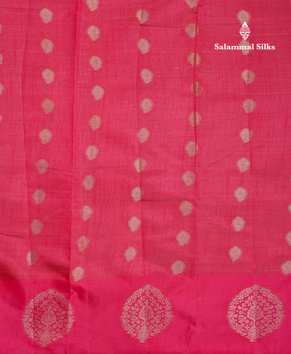 Beautiful Parrot Green Semi Tussar Saree With Fancy Border