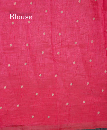 Beautiful Parrot Green Semi Tussar Saree With Fancy Border