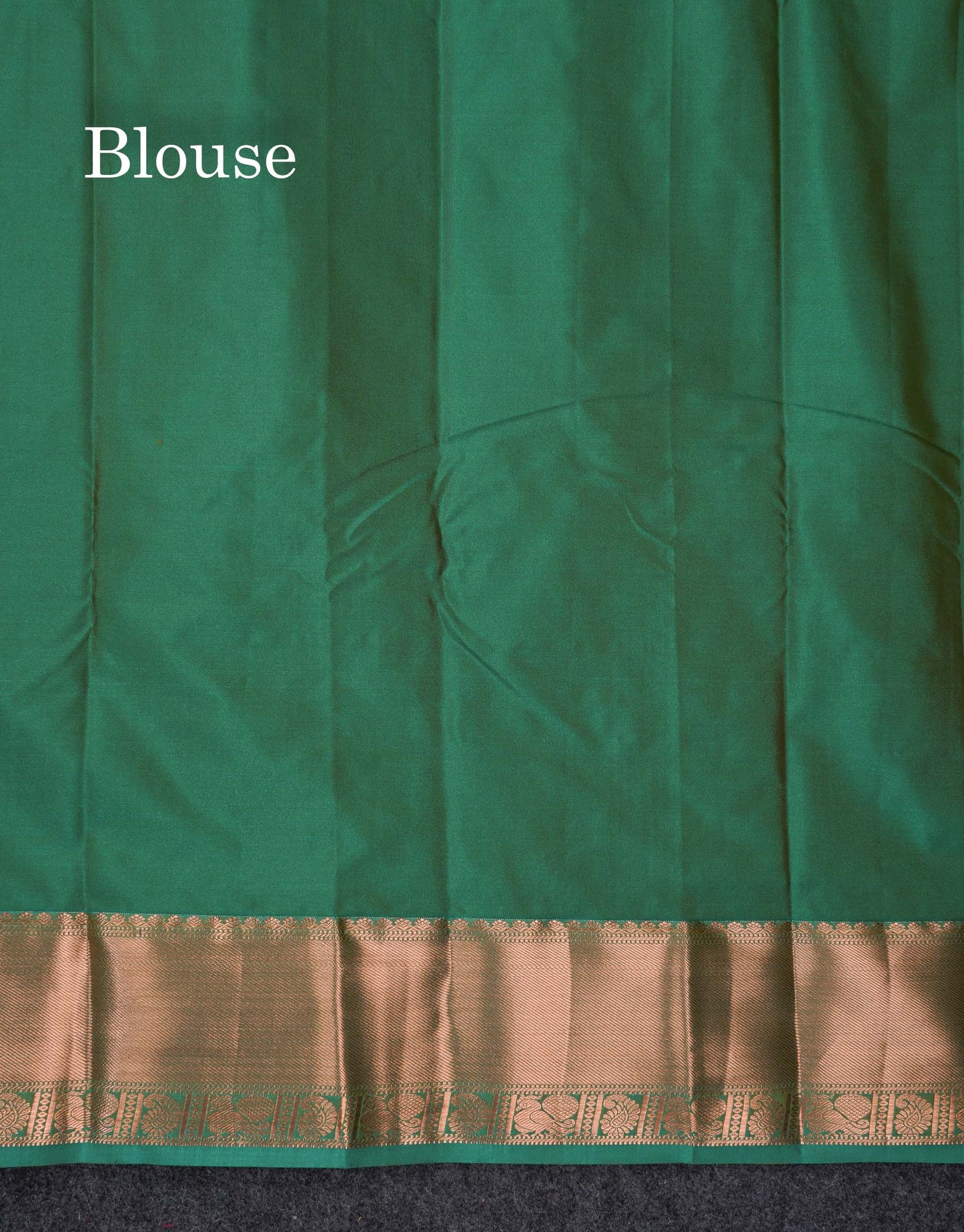 Beautiful Cream Sandal Zari Butta Semi Silk Saree With Contrast Sapphire Green Traditional Border
