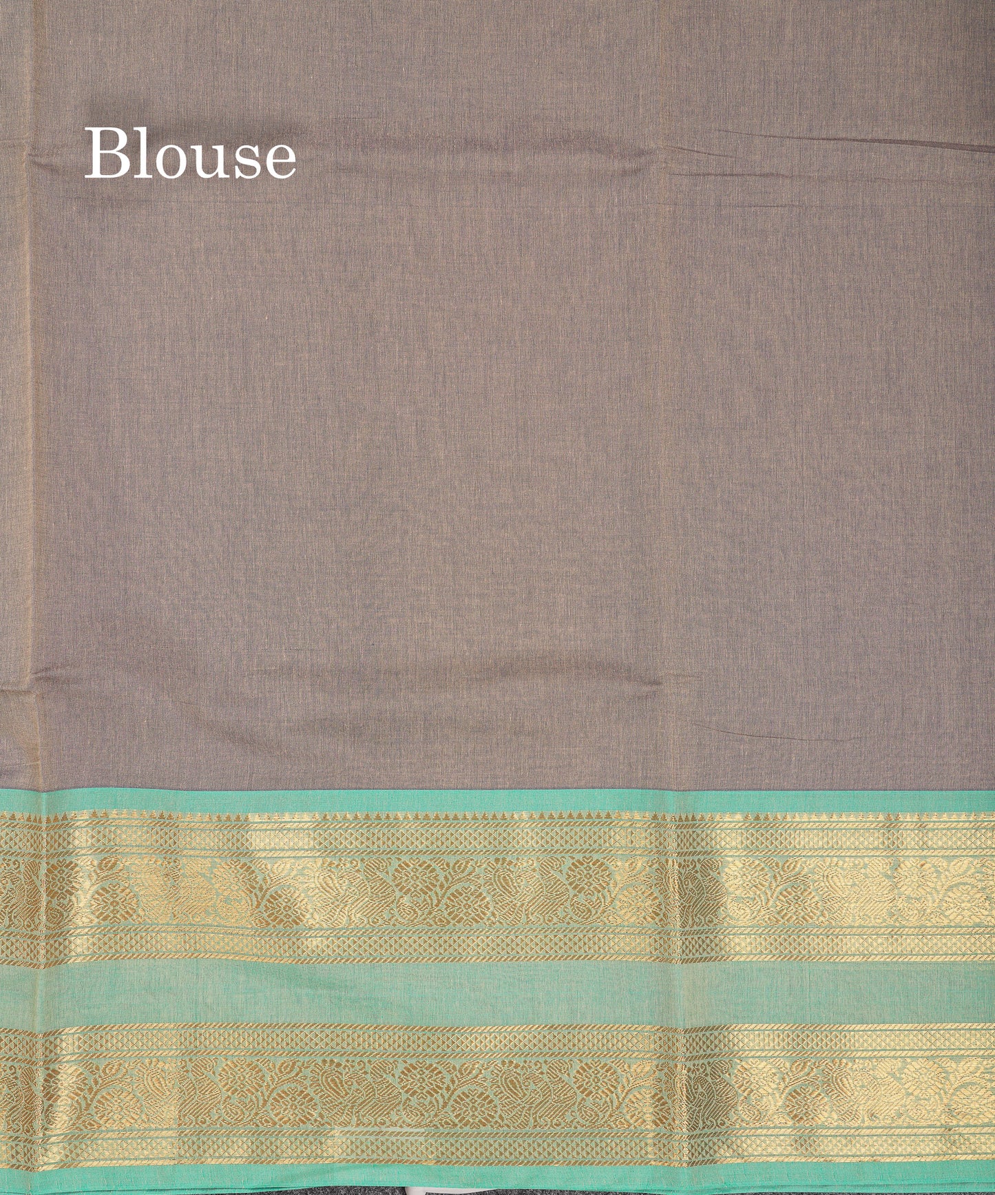 Beautiful Navy Blue Pure Cotton Saree With Contrast Sapphire Green Traditional Gap Border