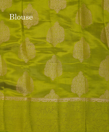Beautiful Parrot Green Semi Tussar Saree With Fancy Border