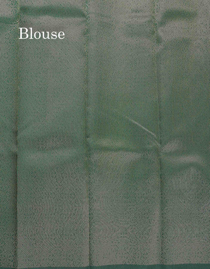 Semi Silk Saree -  Pink Colour Body Plain With Contrast Bottle Green Traditional Gap Border