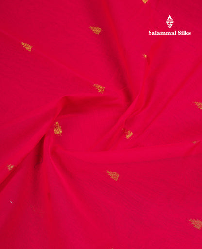 Beautiful Orange Pure Cotton Saree With Contrast Parrot Green Traditional Border