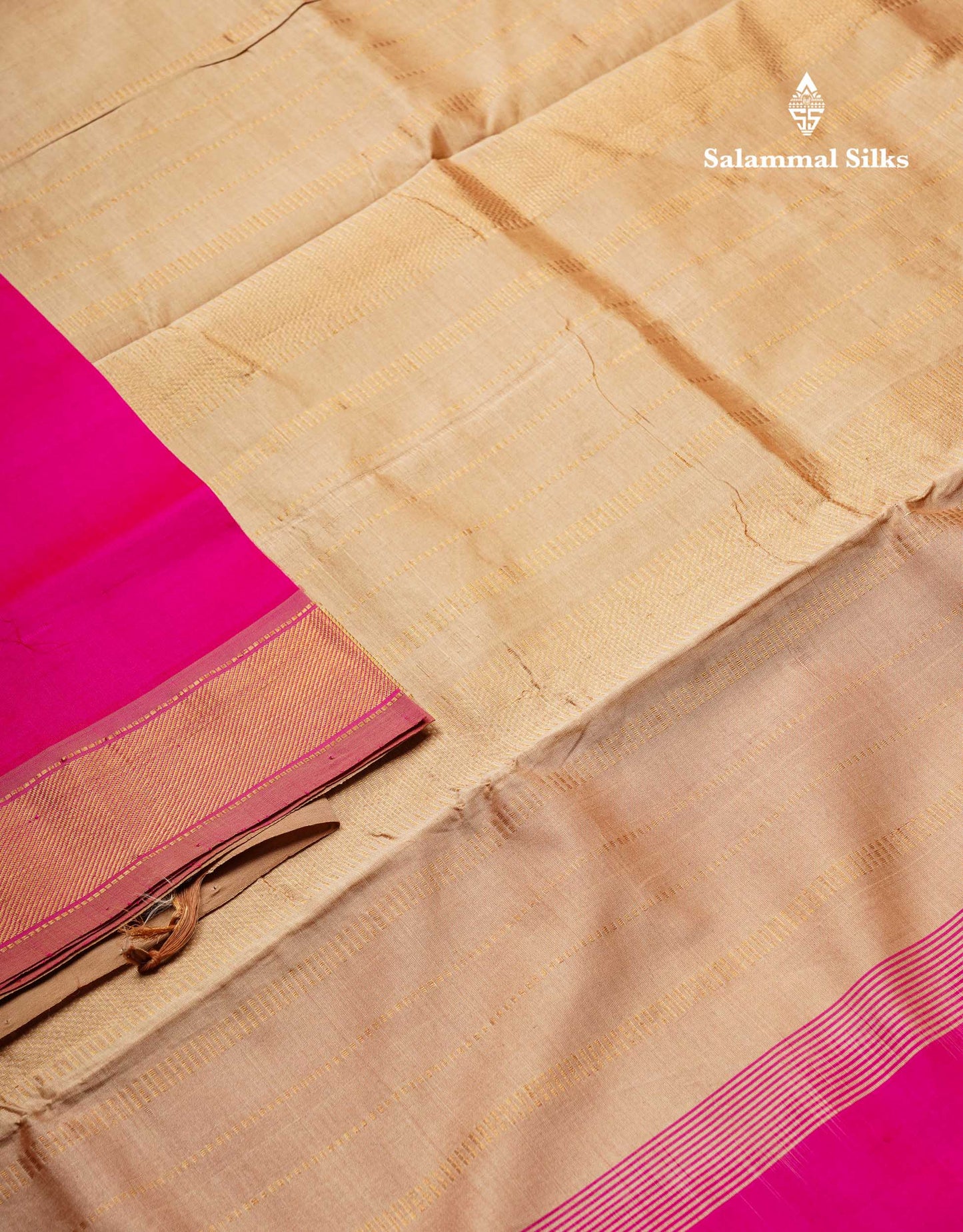 Beautiful Dual Tone Pink Plain Semi Silk Cotton Saree With Contrast Sandal Blouse