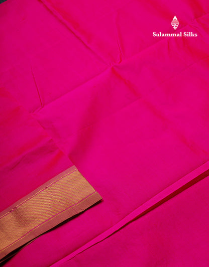 Beautiful Dual Tone Pink Plain Semi Silk Cotton Saree With Contrast Sandal Blouse