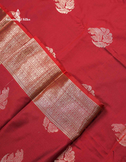Beautiful Maroon Semi Silk Saree With Traditional Border