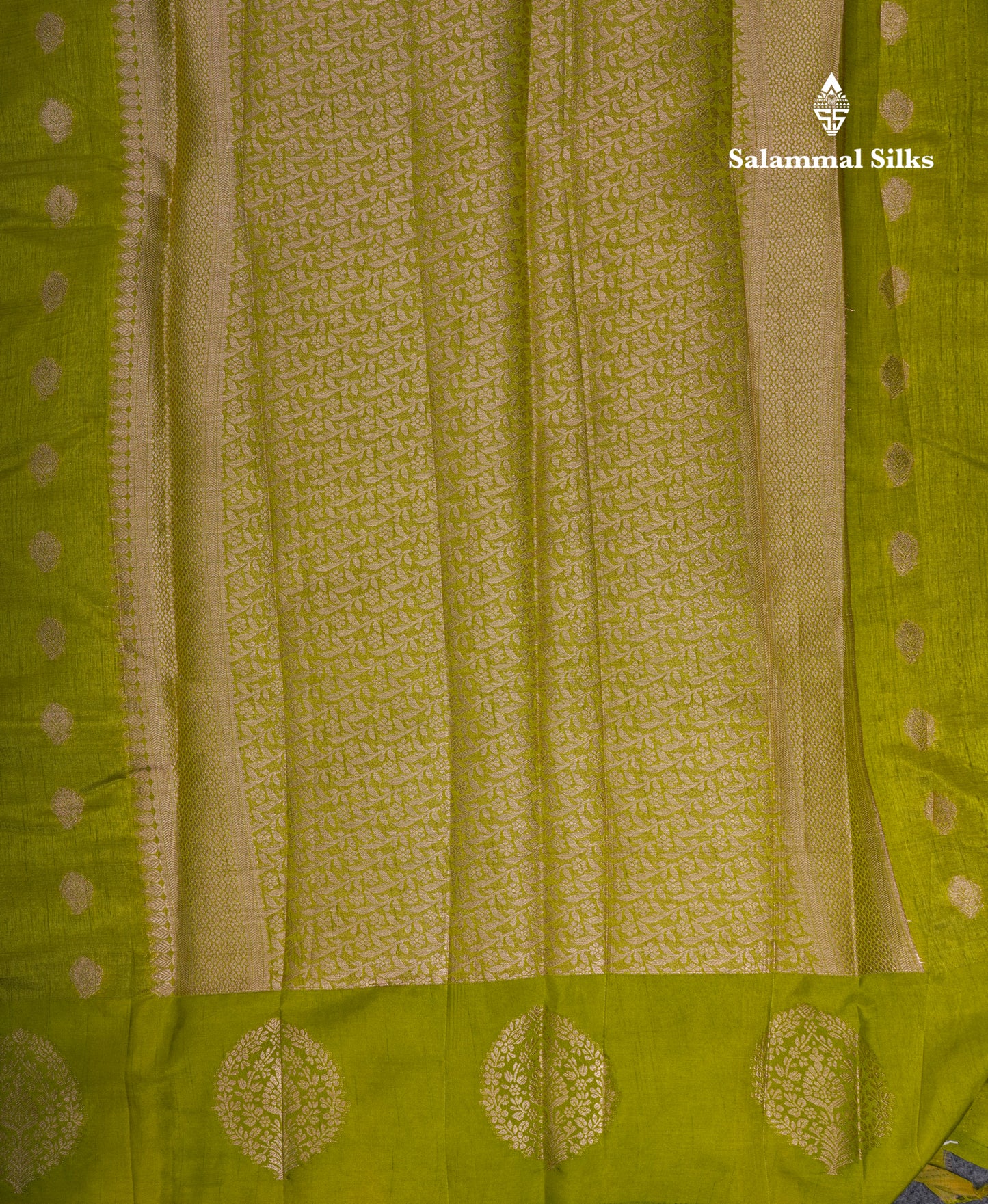 Beautiful Parrot Green Semi Tussar Saree With Fancy Border
