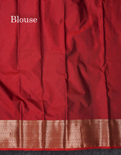 Beautiful Maroon Semi Silk Saree With Traditional Border