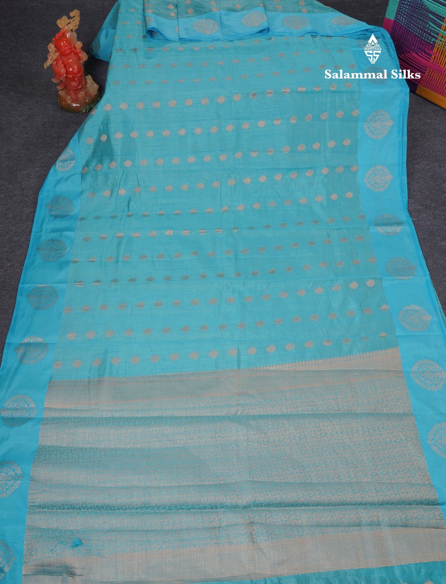 Beautiful Parrot Green Semi Tussar Saree With Fancy Border