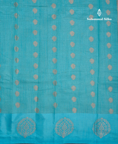 Beautiful Parrot Green Semi Tussar Saree With Fancy Border